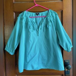 Talbots Petite-large Duck-Egg tunic style blouse